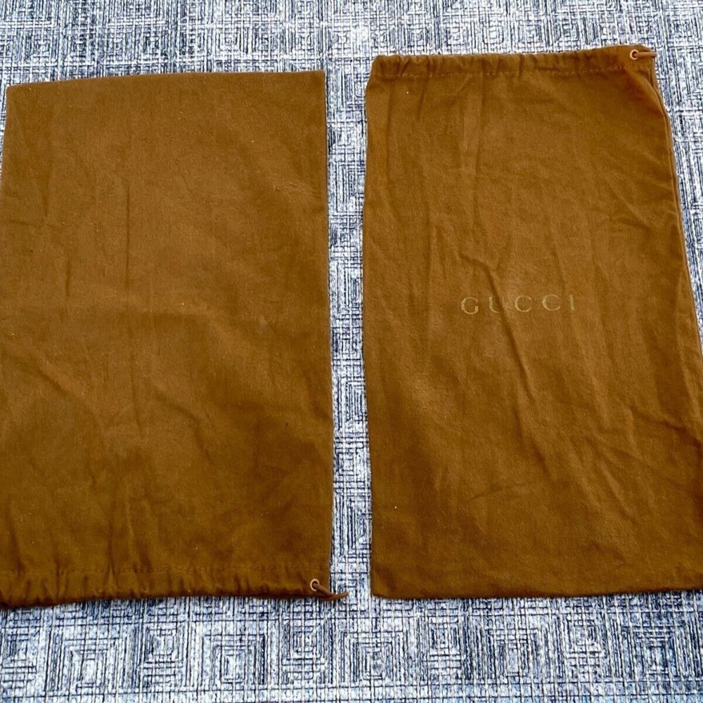 Gucci Dust Bag Brown Cotton Storage Bag Draw String Made in Italy Authentic - Picture 6 of 11